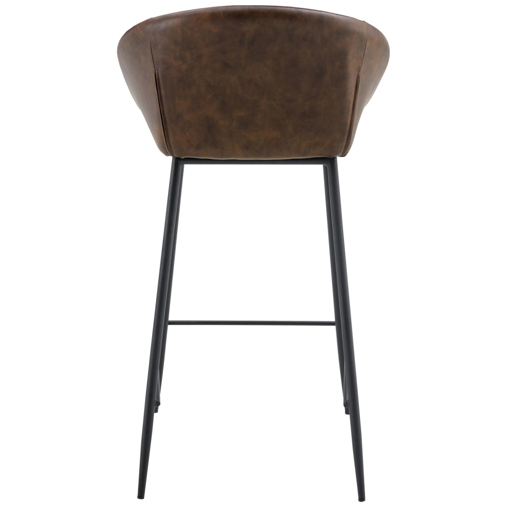 Set di 2 sgabelli da bar ACHILLE in similpelle marrone