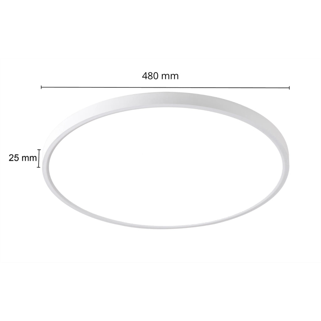 Plafoniera moderna bianca tonda 48cm LED 40W CCT