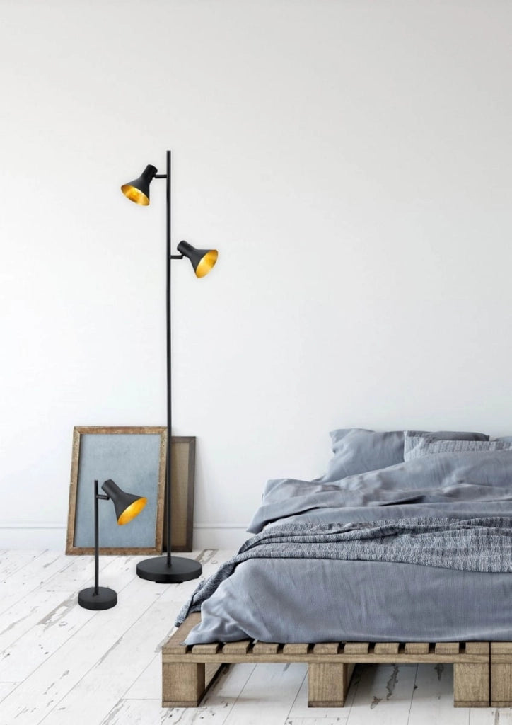 Lampada da tavolo NINA nero/oro metallo E14 RL R50161002