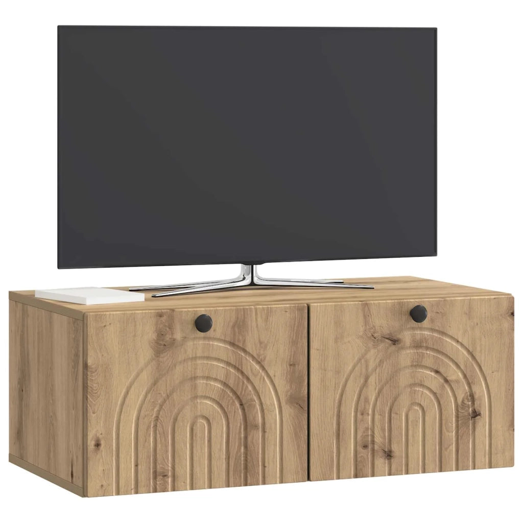 Mobile Porta TV da Muro-Credenza per TV sospesa Rovere Artigianale 78,5 x 41 x 30 cm 486779