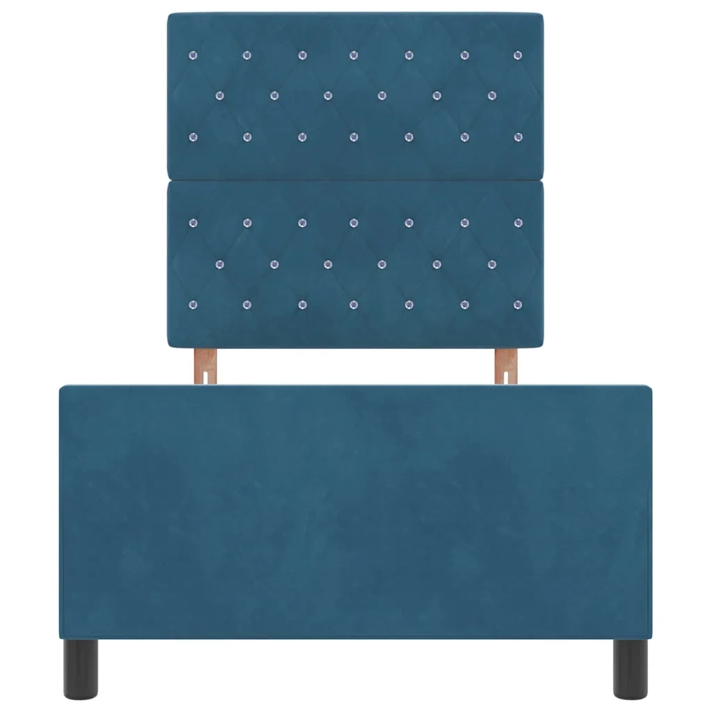 Letto a molle con testiera Blu Scuro 90 x 190 cm Velluto 3344847