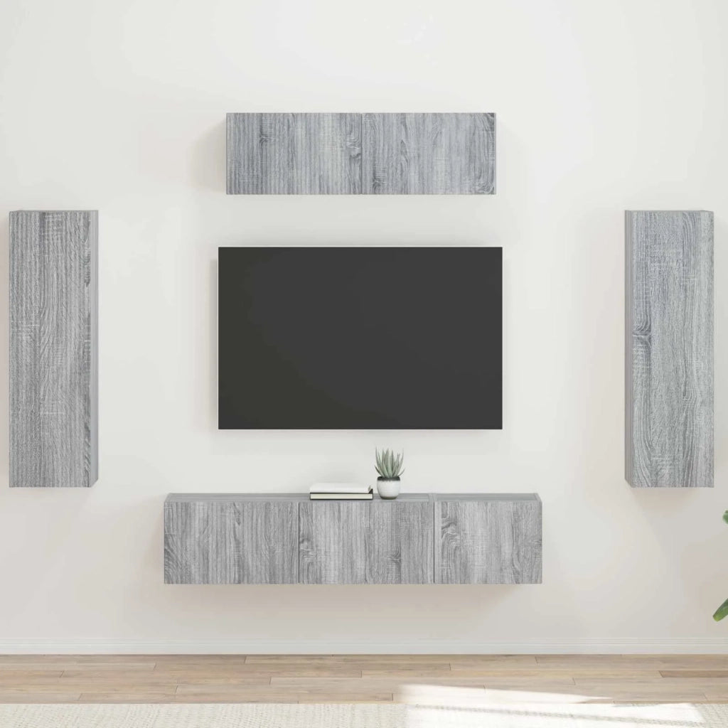 Mobile TV-Credenza per TV 5 pcs Grigio Sonoma