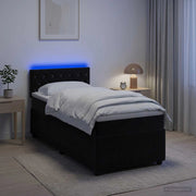 Letto box spring con materasso Nero 80 x 200 cm Velluto 3453025