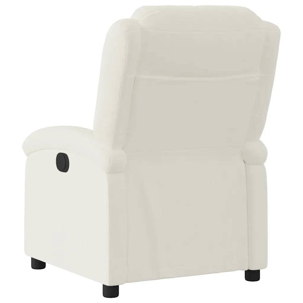 Poltrona reclinabile in velluto crema 371806