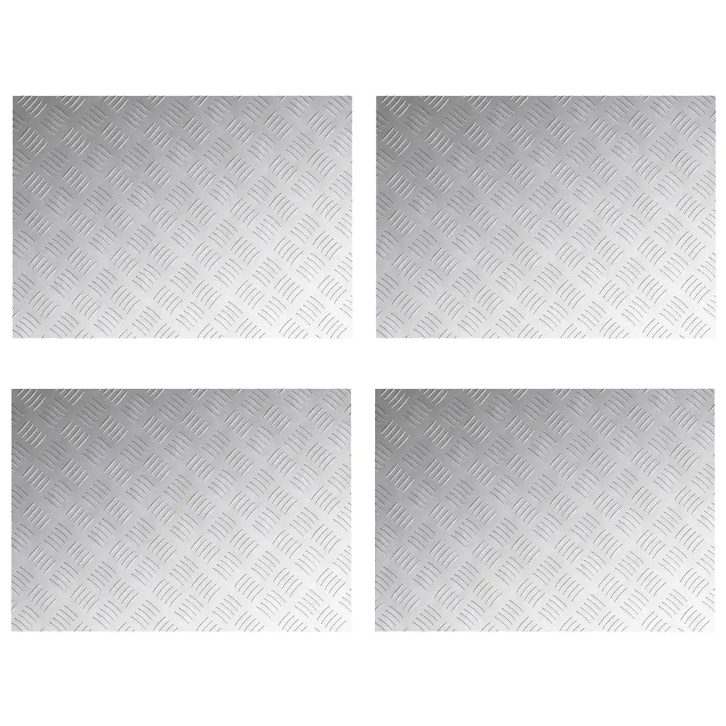 Gradini per Scale 4 pz | Tappetini per scale autoadesivi Argento 70 x 50 cm Alluminio