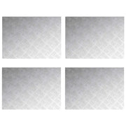 Gradini per Scale 4 pz | Tappetini per scale autoadesivi Argento 70 x 50 cm Alluminio