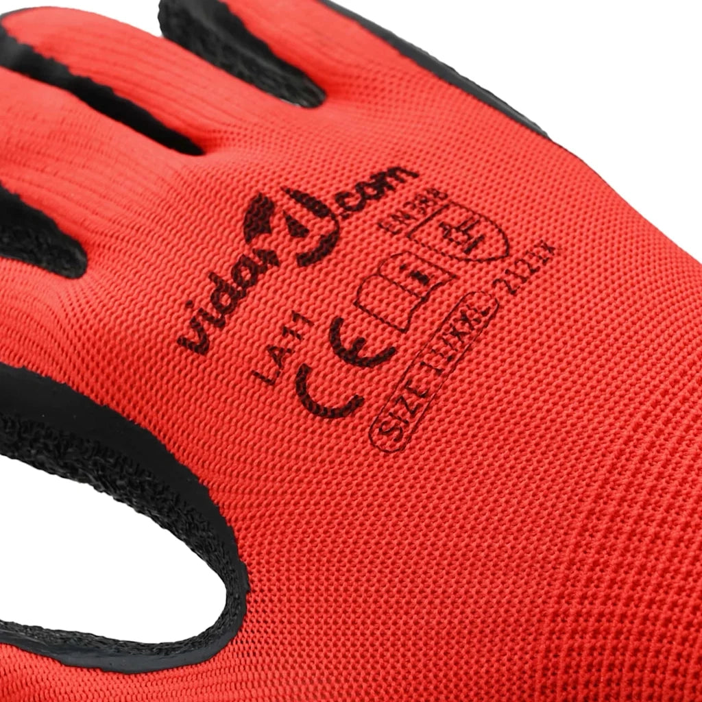 Guanti da Lavoro 24 pcs Rosso e Nero 11 / XXL 42020699