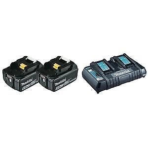 Makita 197629-2 Kit Energia 2 Batterie BL1850B 18V 5,0 Ah + Caricatore Doppio DC18RD + Valigetta MAKPAC colore Nero