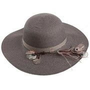 Cappello a tesa larga grigio con finiture eleganti 58