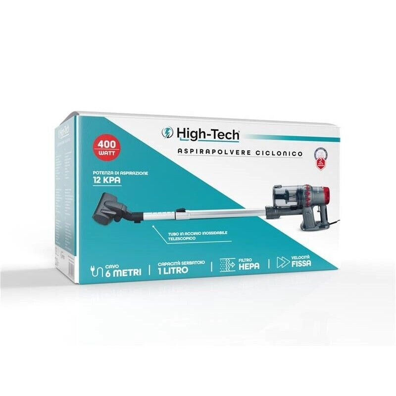 HIGH TECH ASPIRAPOLVERE  CICLONICO DA 400W IN COLORE  ROSSO