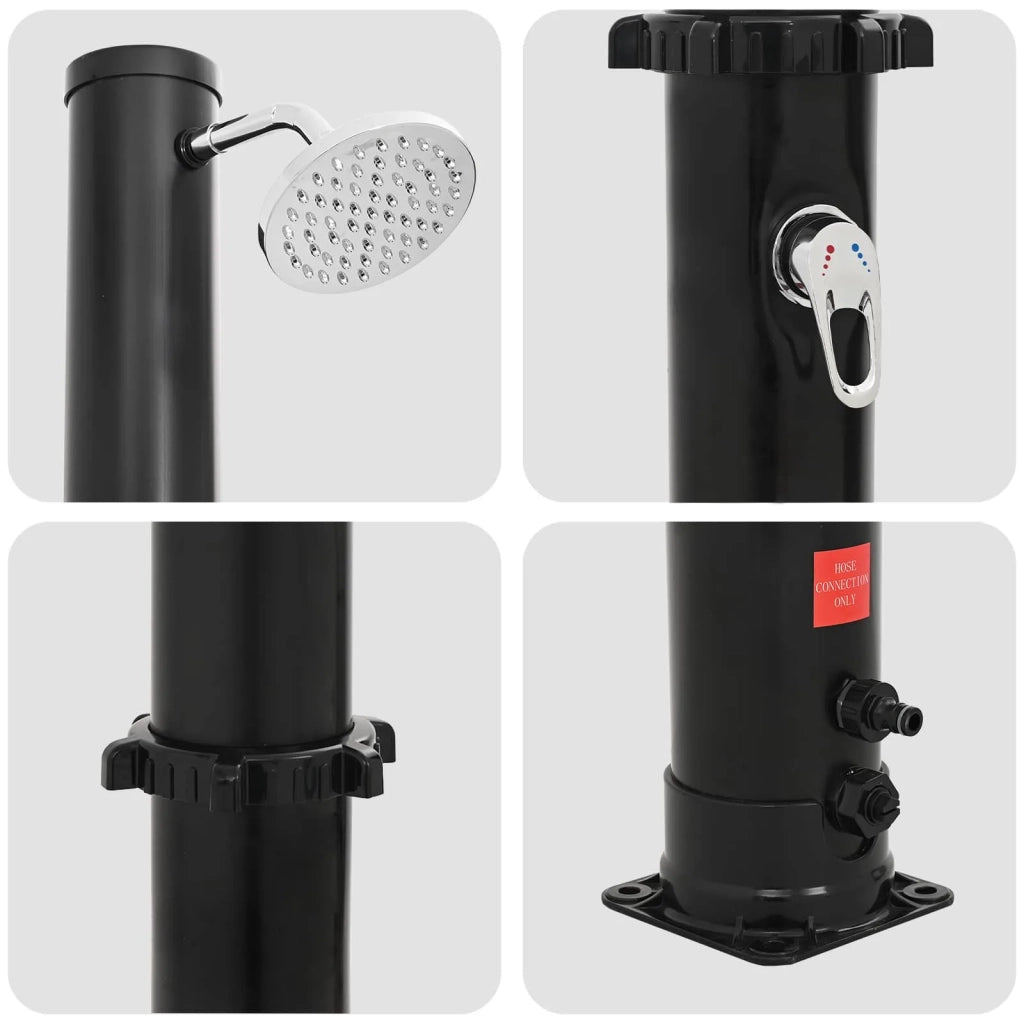 Doccia solare con testa doccia e rubinetto Nero 42039809