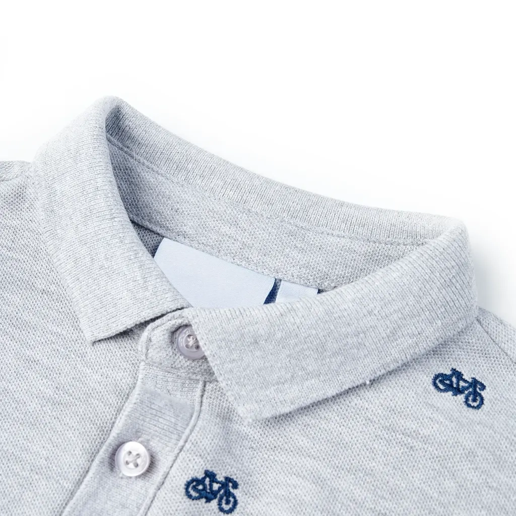 Polo per Bambini Grigio Mélange 104 12165