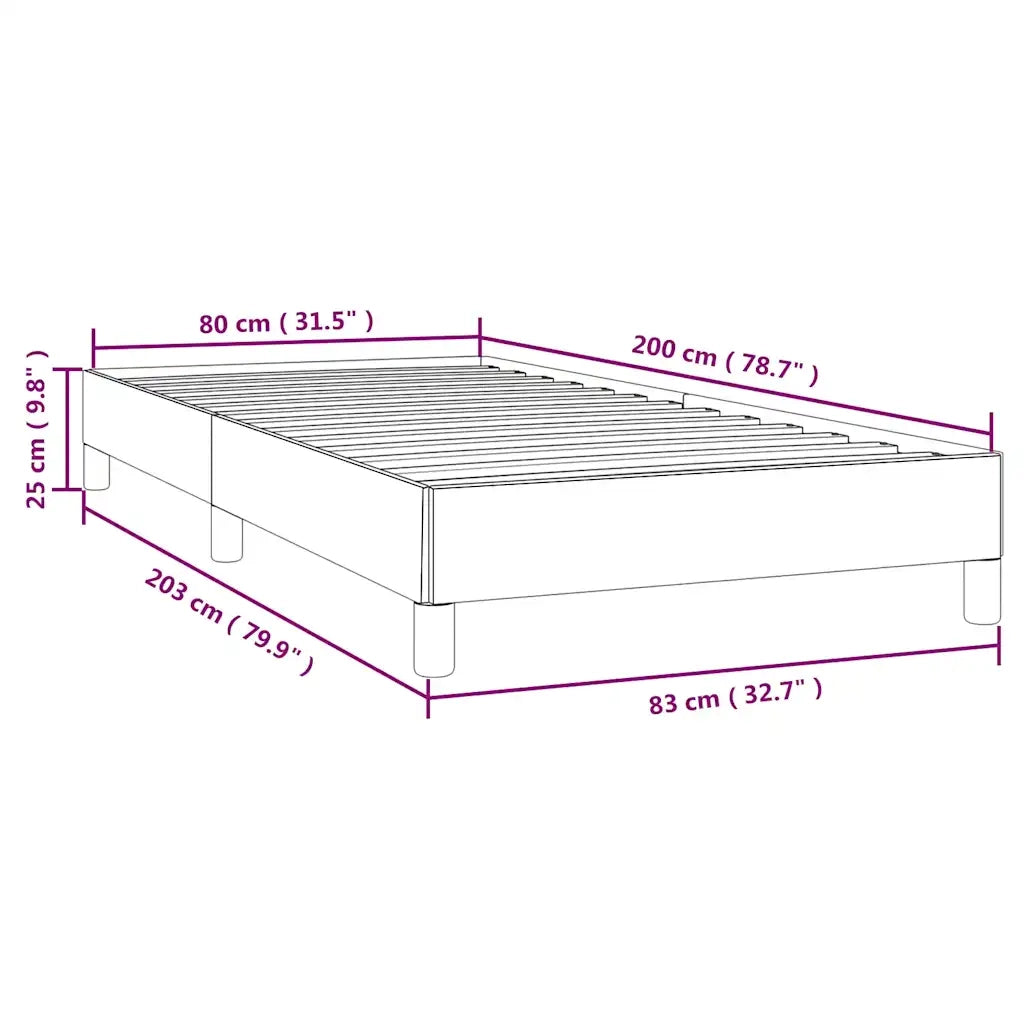 Giroletto senza Materasso Grigio Scuro 80x200 cm Tessuto 346771