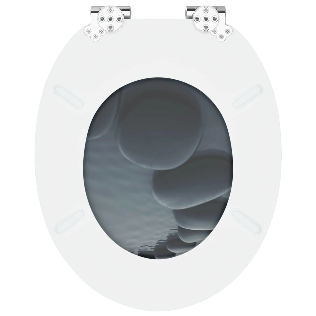 Sedile per toilette con chiusura morbida Grigio 44 x 38 cm 42027177
