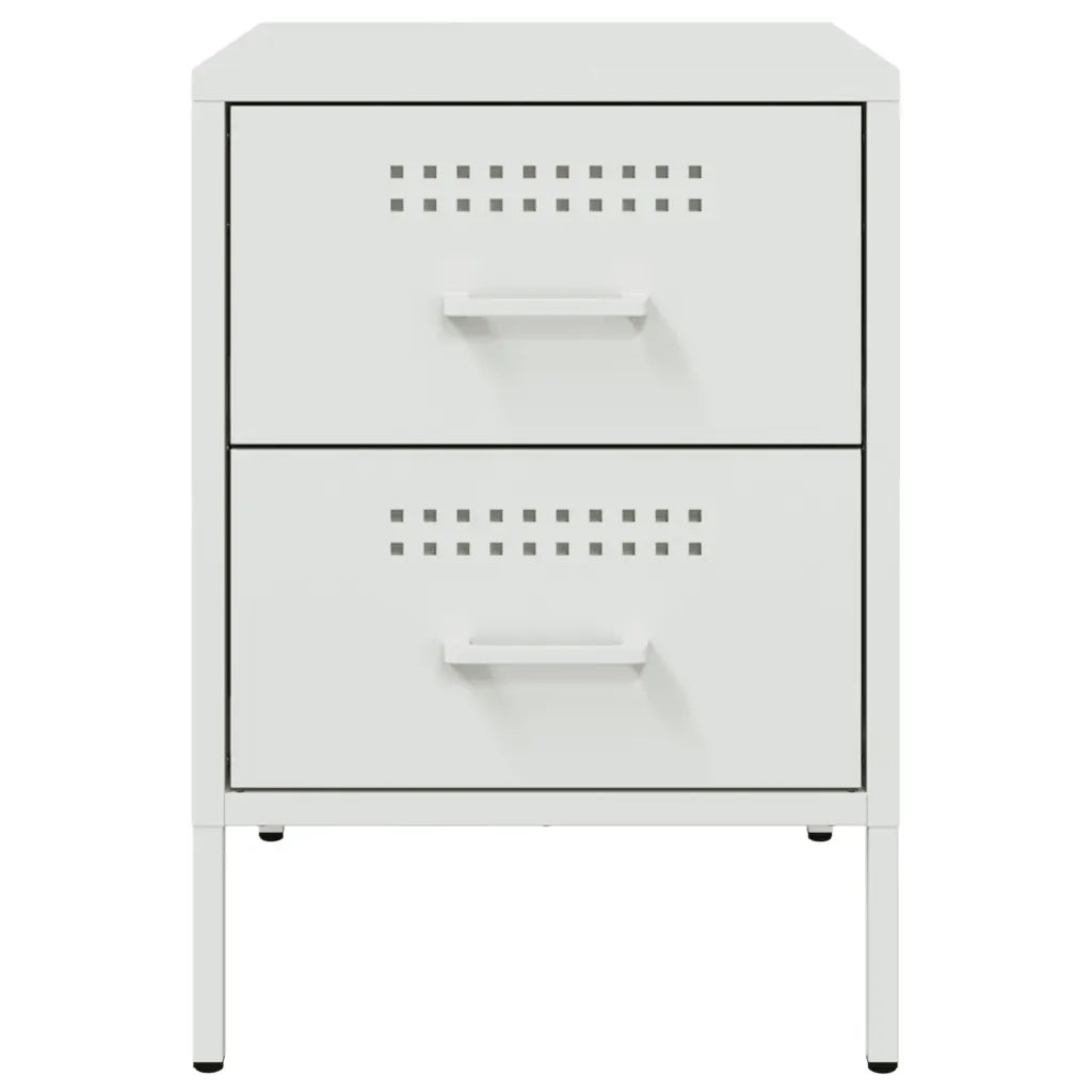 Comodino Bianco 36x39x50,5 cm in Acciaio 842932