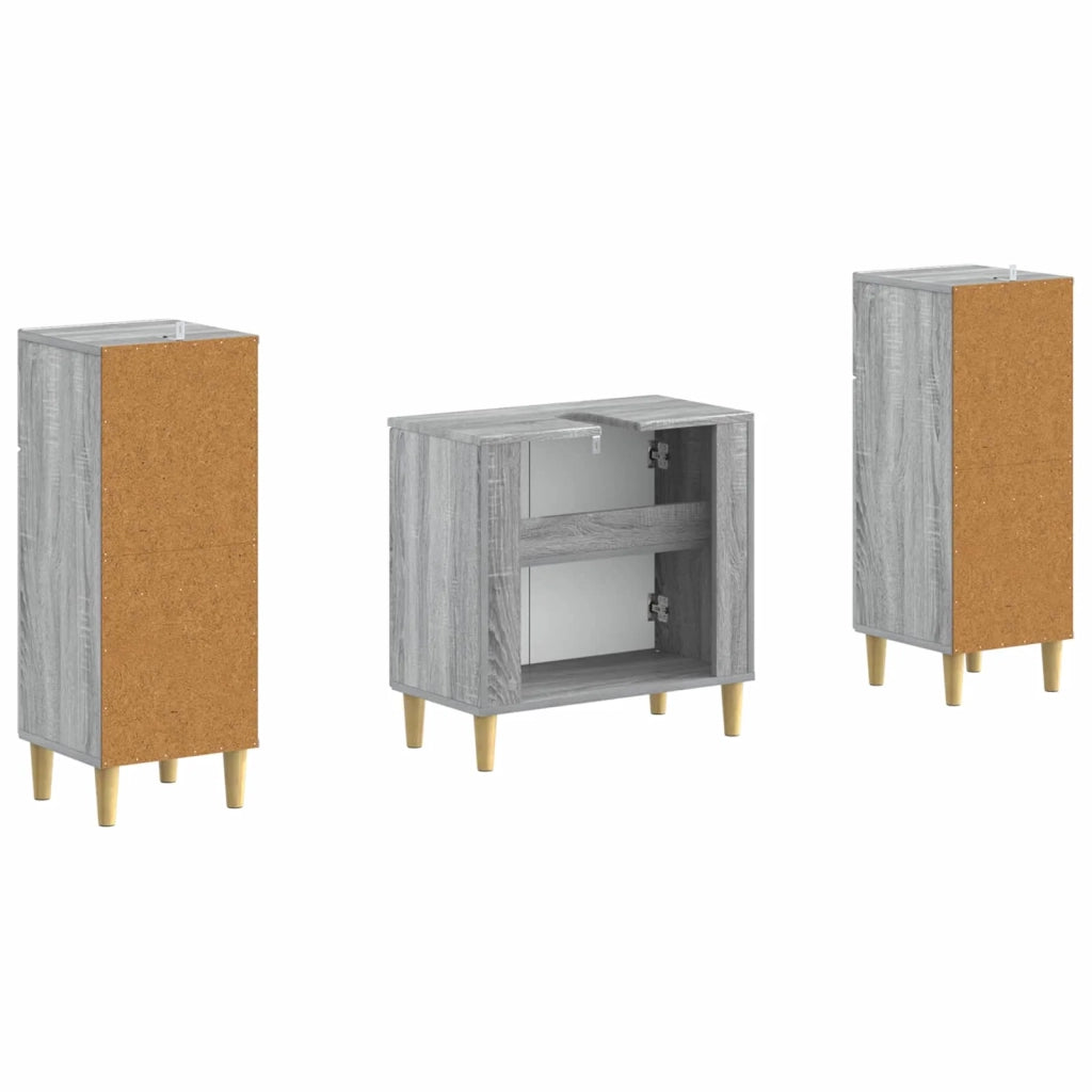 Set di Armadi da Bagno da 2 Pezzi DELFT Sonoma grigio 3418032