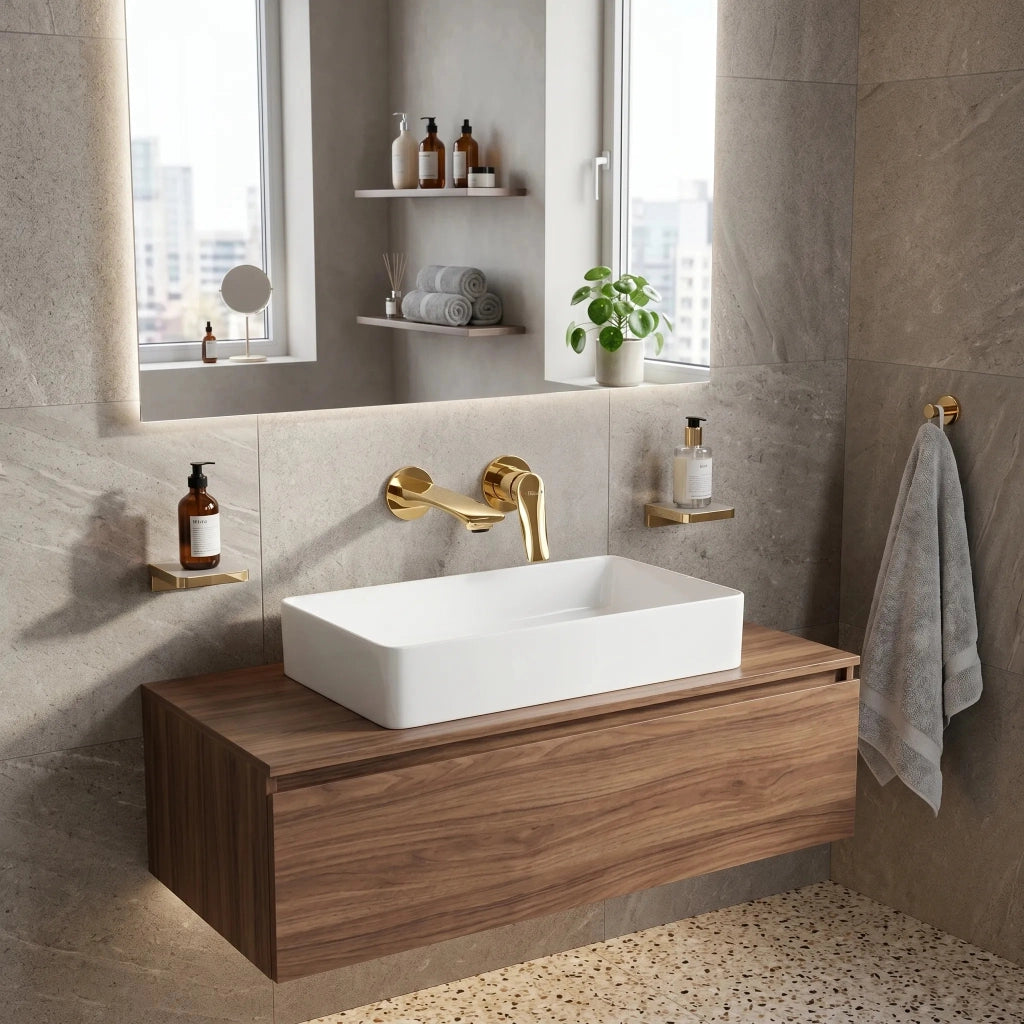 Miscelatore Lavabo Da Incasso Rea Vision Gold + Box