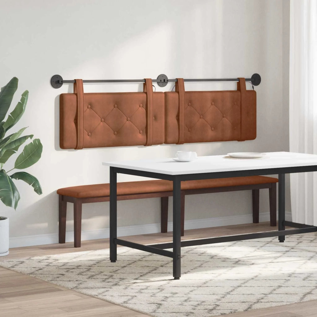 Testiera | Testata sospesa Con luce LED Marrone PU Antico