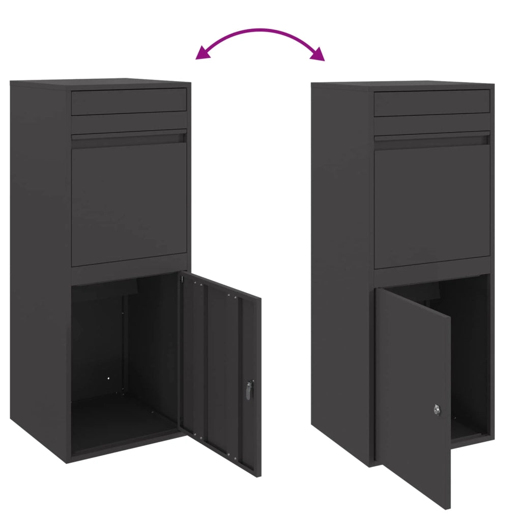 Cassetta per pacchi con porta Nero 41 x 38 x 103 cm Acciaio 874933