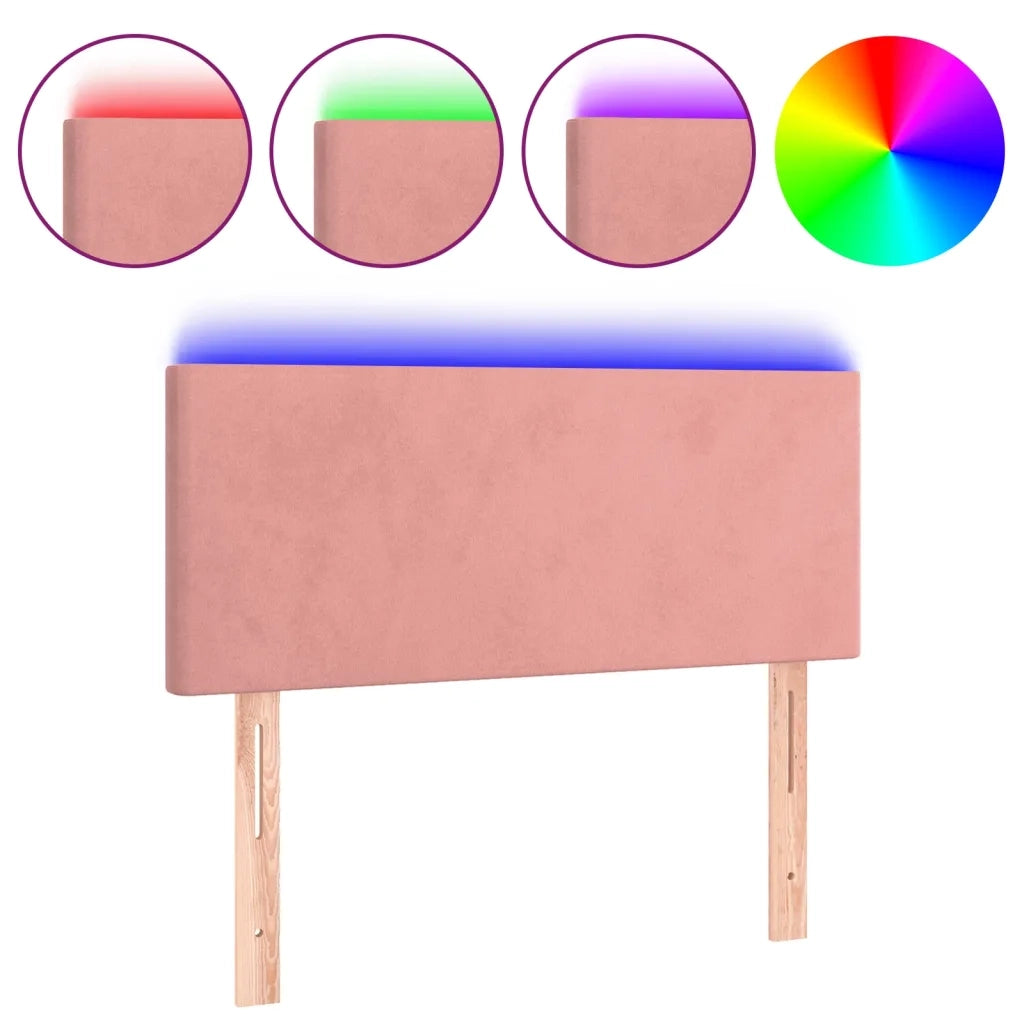Testiera a LED Rosa 80x5x78/88 cm in Velluto 3121367