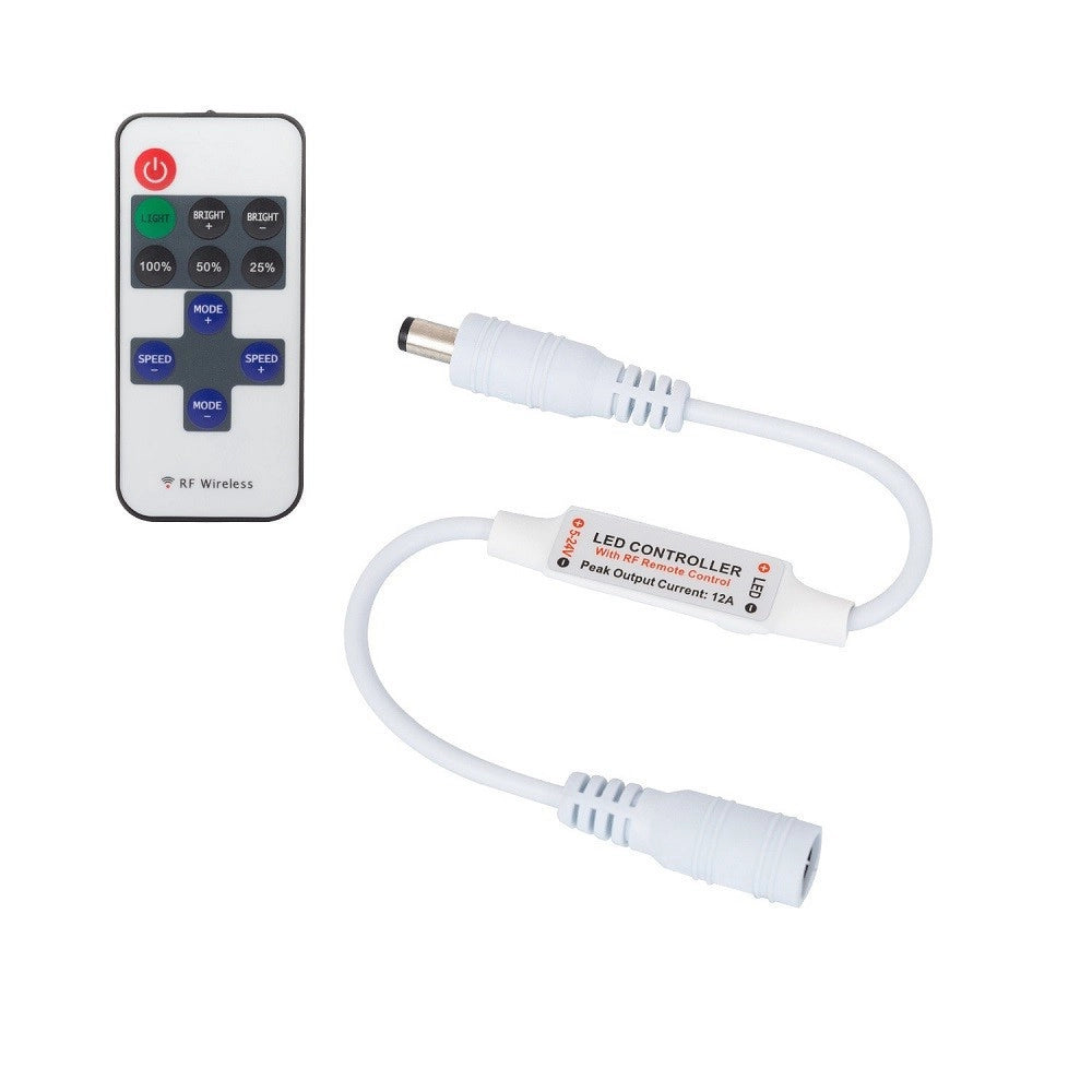 Trade Shop - Dimmer + Telecomando 12/24v Rf Wireless Controller Striscia Led Monocolore Rf-01 -