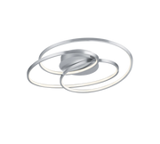 Plafoniera LED cerchi, metallo, acciaio satinato, D 60 cm, Gale