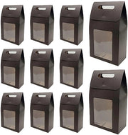 12 Pacchi di Regalo con Finestra - Nero per Caramelle e Biscotti