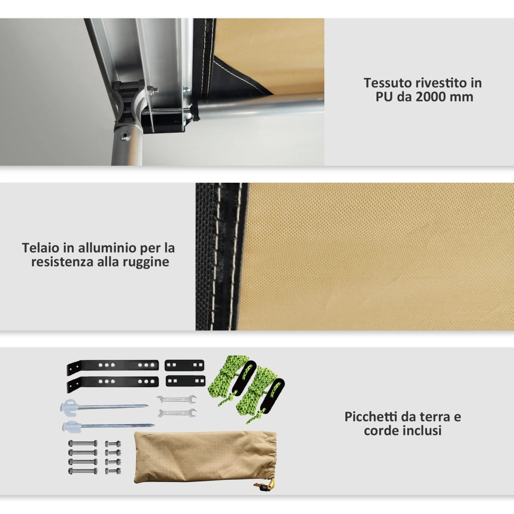 Tendalino da Giardino ¨C Minimal ¨C 2.5x1.6m, Cachi