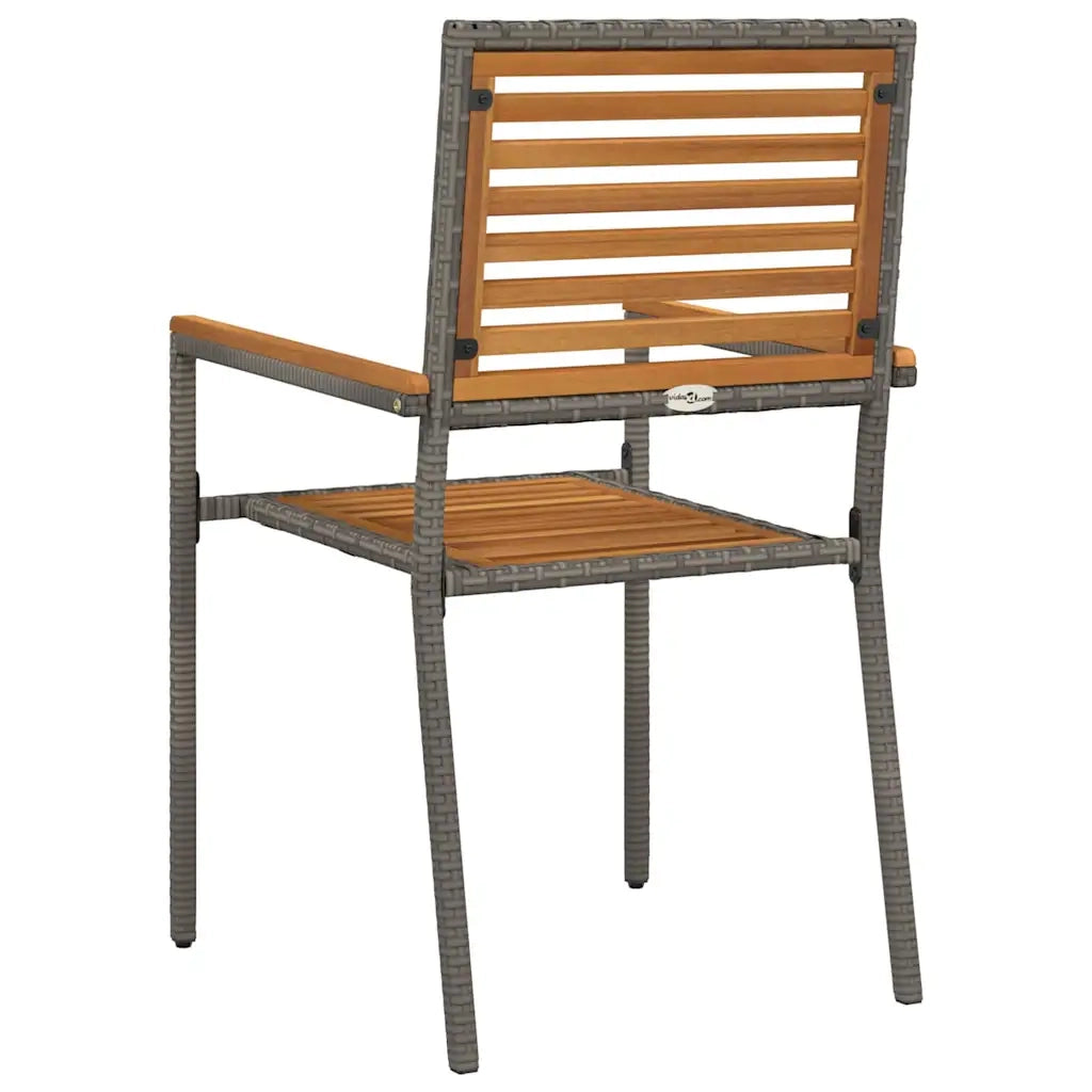 Sedie impilabili da giardino 4 pcs Marrone e Grigio 3403059