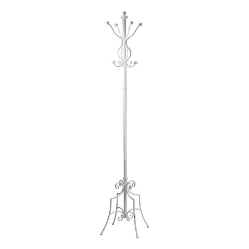 Attaccapanni a stelo metallo bianco cm 44x44h180