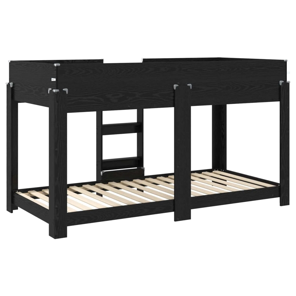 Letto a Castello per Bambini Rovere Nero 90 x 200 cm