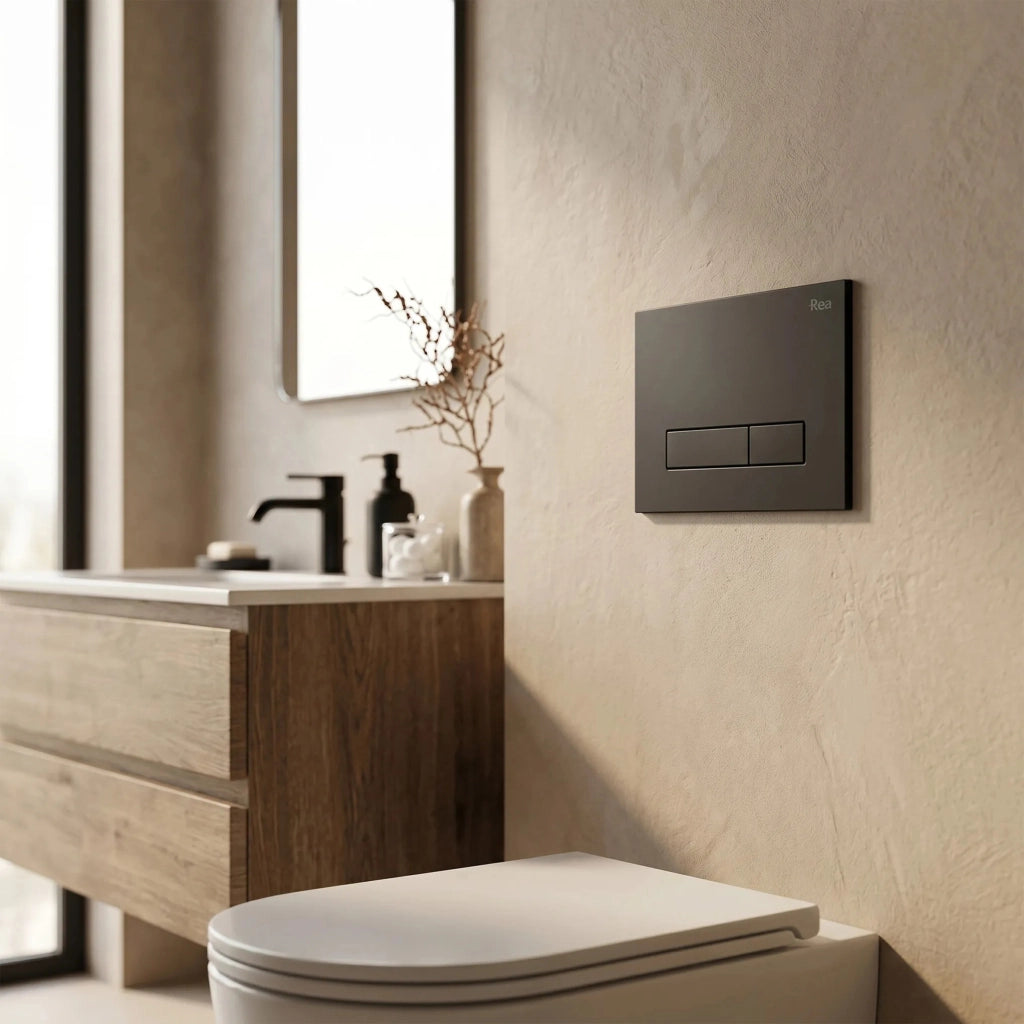 Set Telaio Da Incasso Per Wc Slim 024n Con Pulsante Hd Black