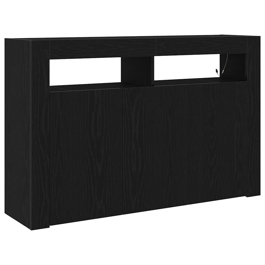 Credenza Rovere Nero 116 x 30 x 75 cm Legno multistrato 3333885