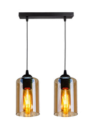 Lampada a sospensione Candellux Bistro 2xE27 nero ambra