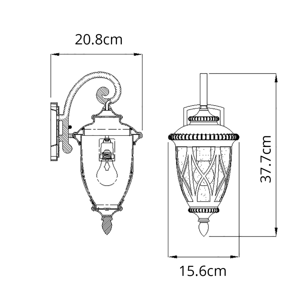 Applique esterna nera E27 60W Admirals Cove Kichler