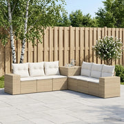 Set di divani 7 pz Beige e Bianco Crema 3448848
