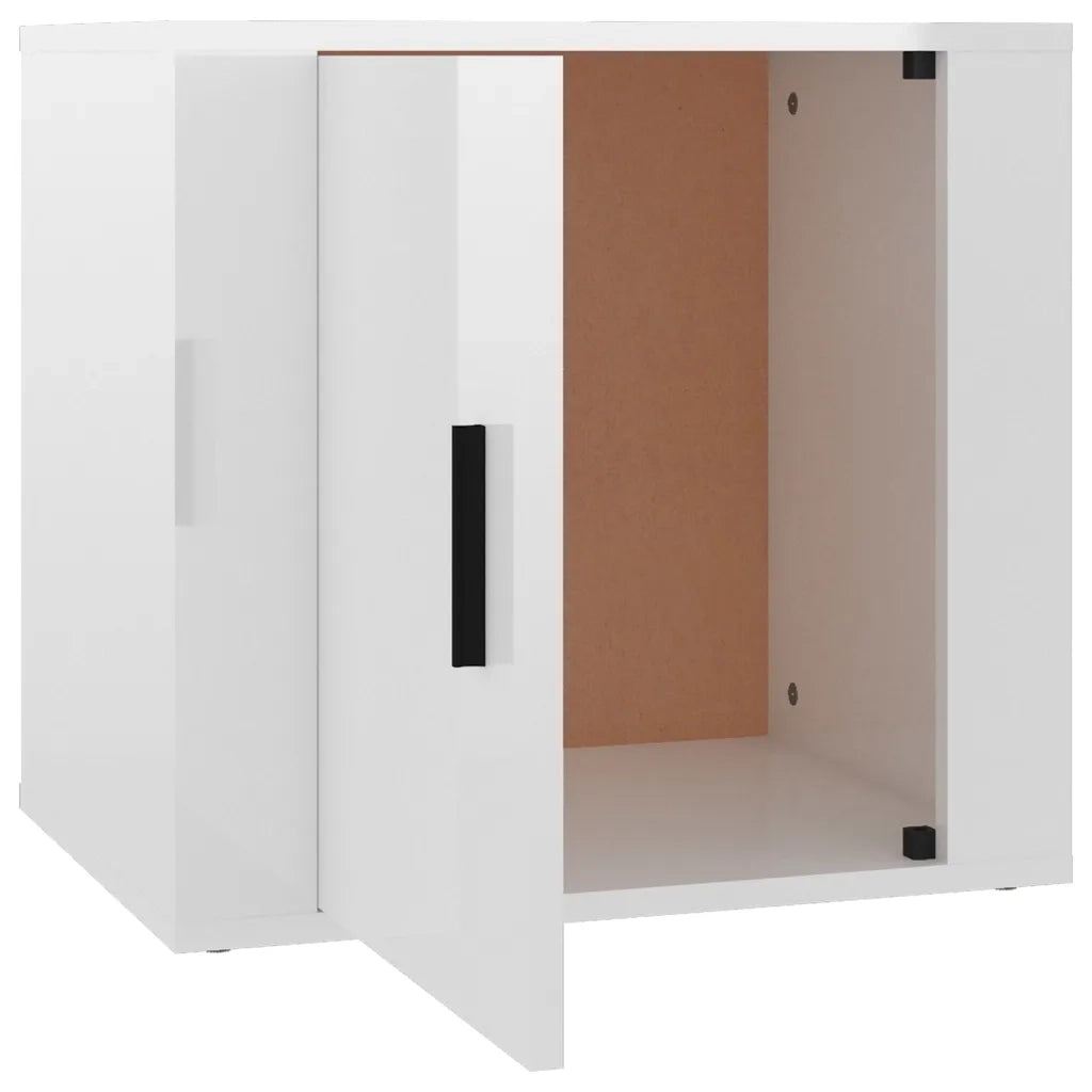 Comodino Bianco Lucido 50x39x47 cm 816692