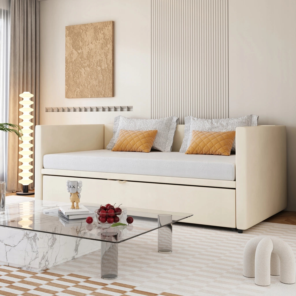 Letto a scomparsa imbottito - Xylo - 90x180x200 - Beige