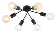 Plafoniera industriale 6 luci E27 nera Rabalux Lamar