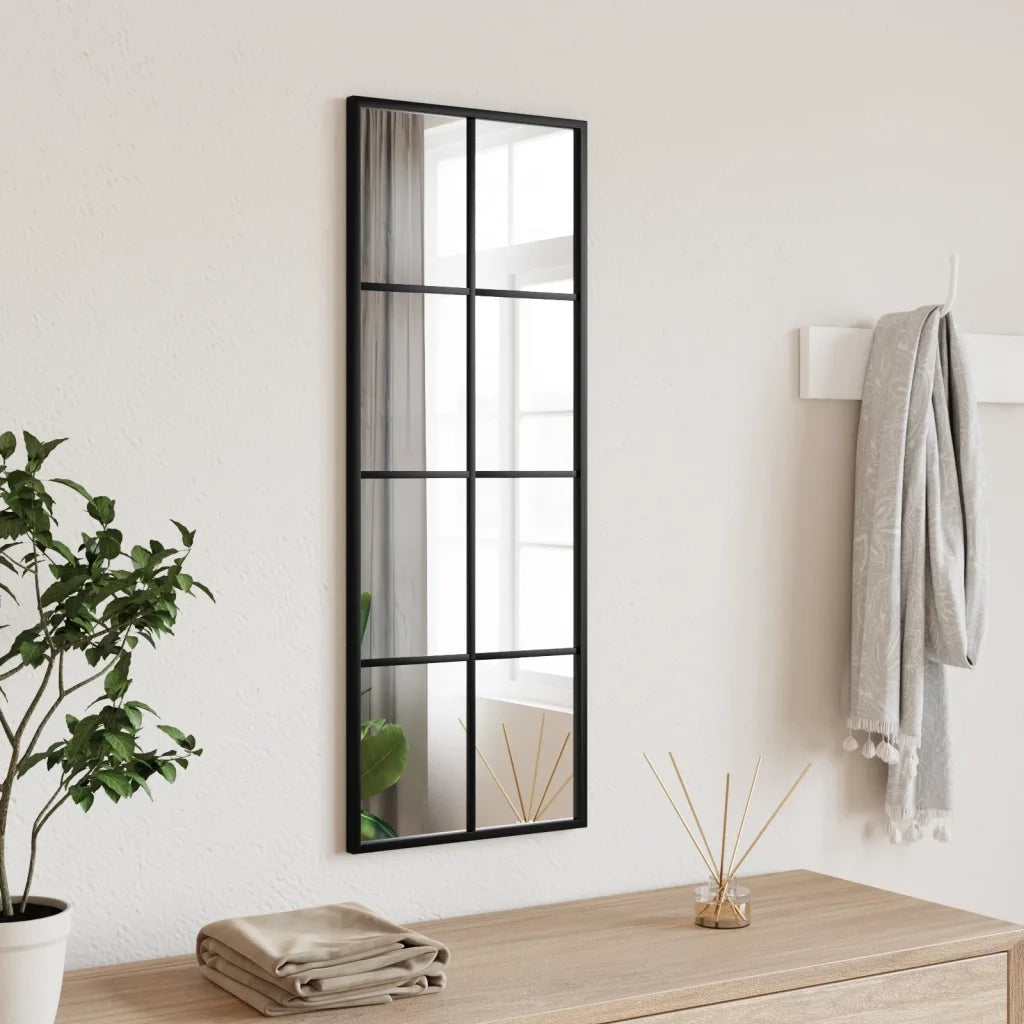 Specchio da Parete | Specchio decorativo Nero 30x80 cm Rettangolare in Ferro