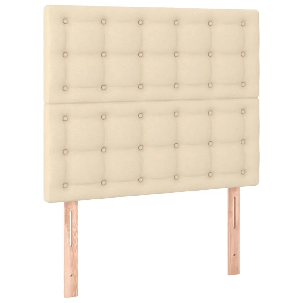 Testiera-Testata-Testiera Decorativa Crema 80x5x118/128 cm Tessuto 804846