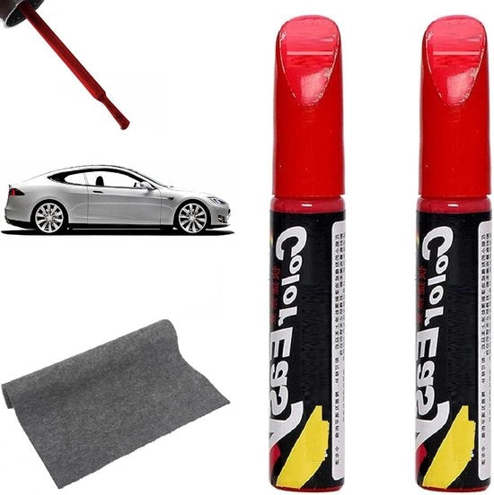 Kit per rimuovere graffi auto - 2 pennelli per graffi (rosso)