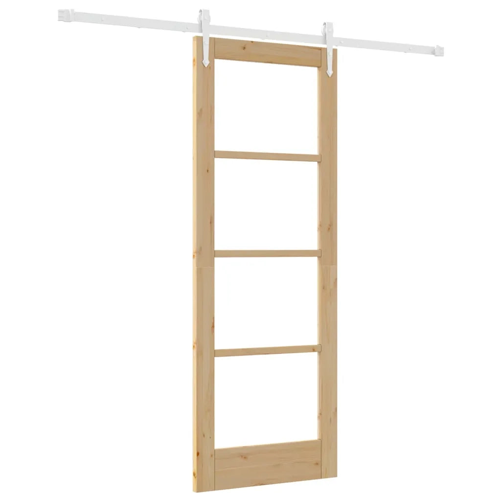 Porta Scorrevole Marrone 73.5 x 198.5 cm Legno e metallo 3332407