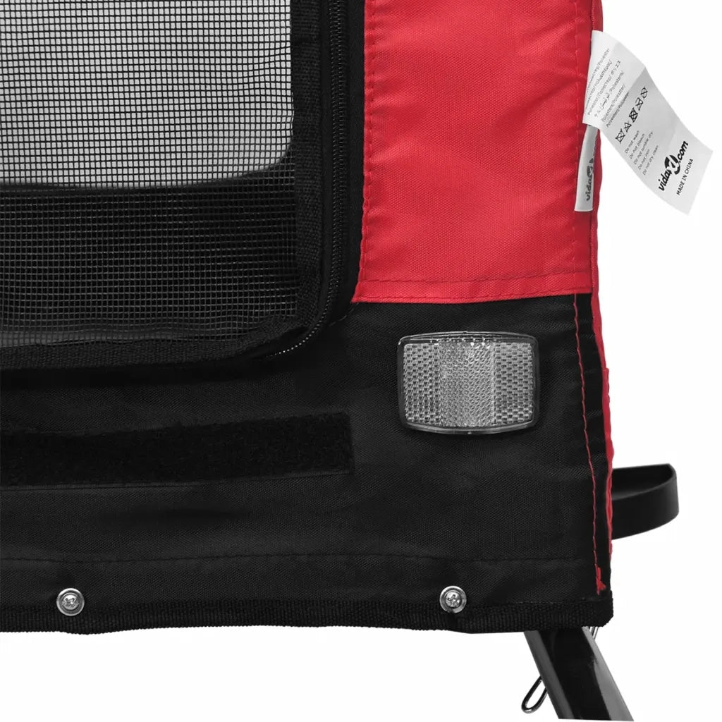 Rimorchio da Bici per Animali Rosso e Nero Oxford e Ferro 94006