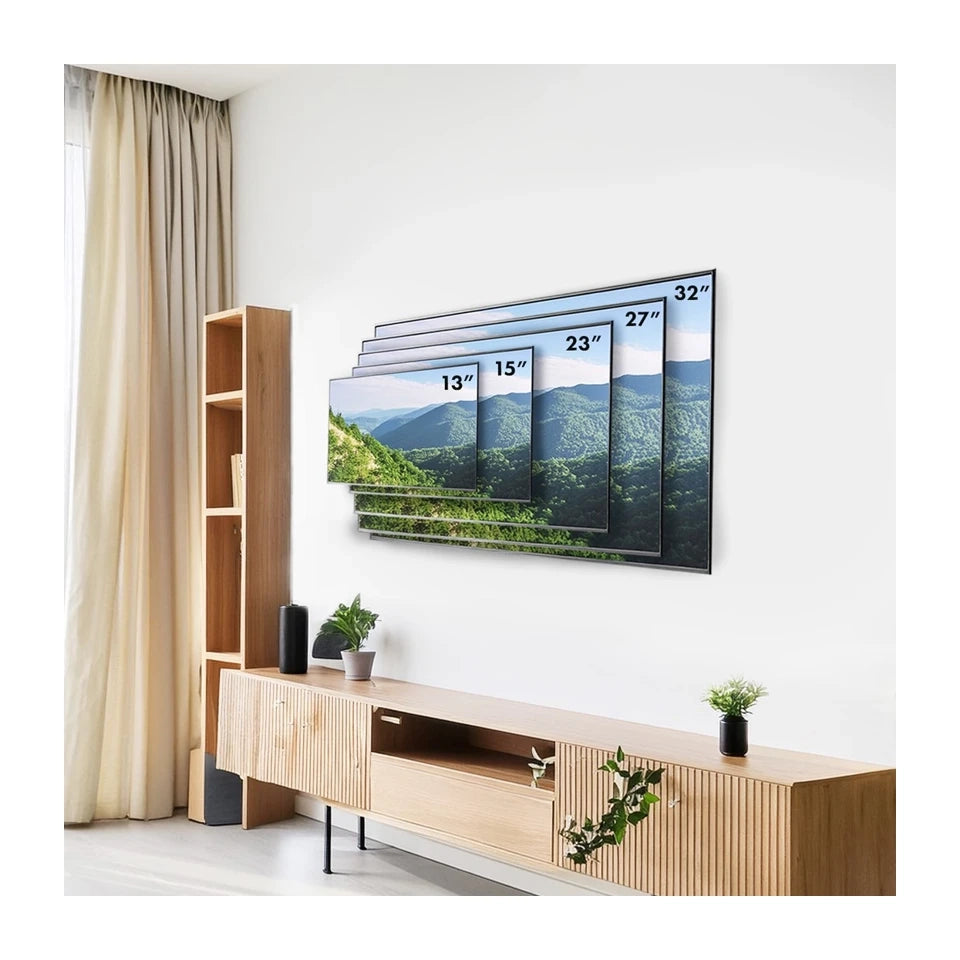 Supporto a parete per TV e monitor Maclean MC-417 a movimento completo 13-32" 30kg max. VESA 100x100 Nero verniciato a polvere Staffa universale regolabile per distanza dal muro, rotante e inclinabile