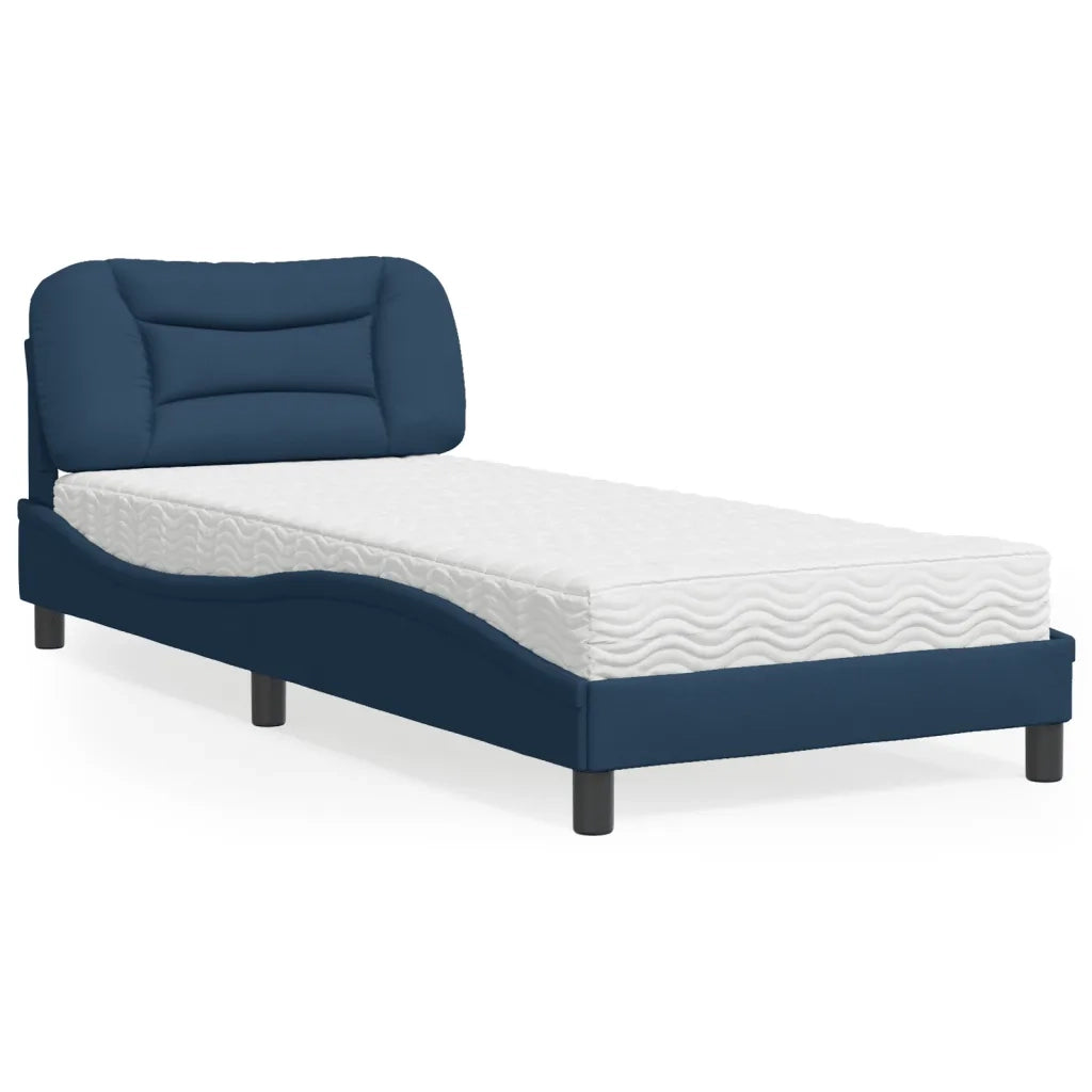 Letto con Materasso Hvar Blu 90x200 cm in Tessuto