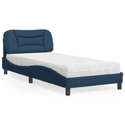 Letto con Materasso Hvar Blu 90x200 cm in Tessuto
