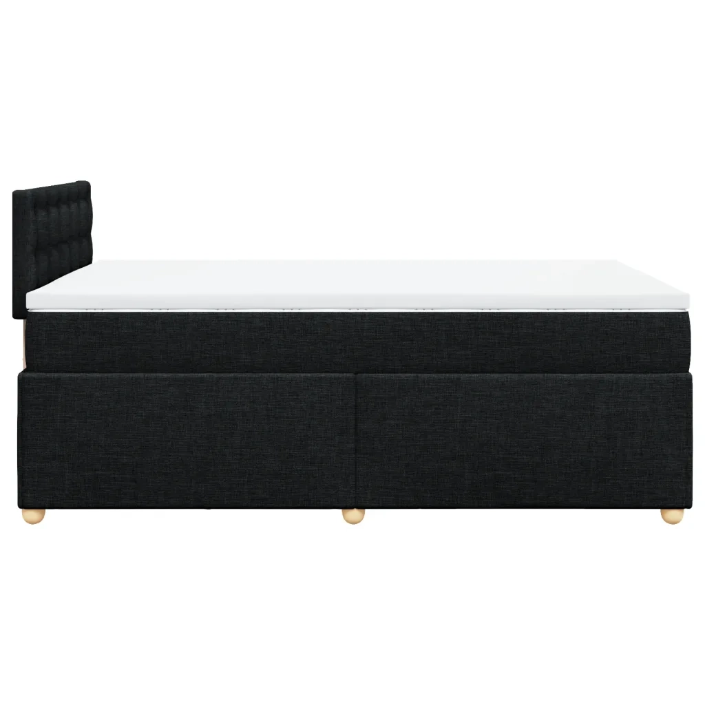 Giroletto a Molle con Materasso Nero 120x200 cm in Tessuto