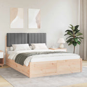 Letto con Testiera Rivestita-Struttura Letto con Testiera Grigio scuro 135 x 190 cm 127115