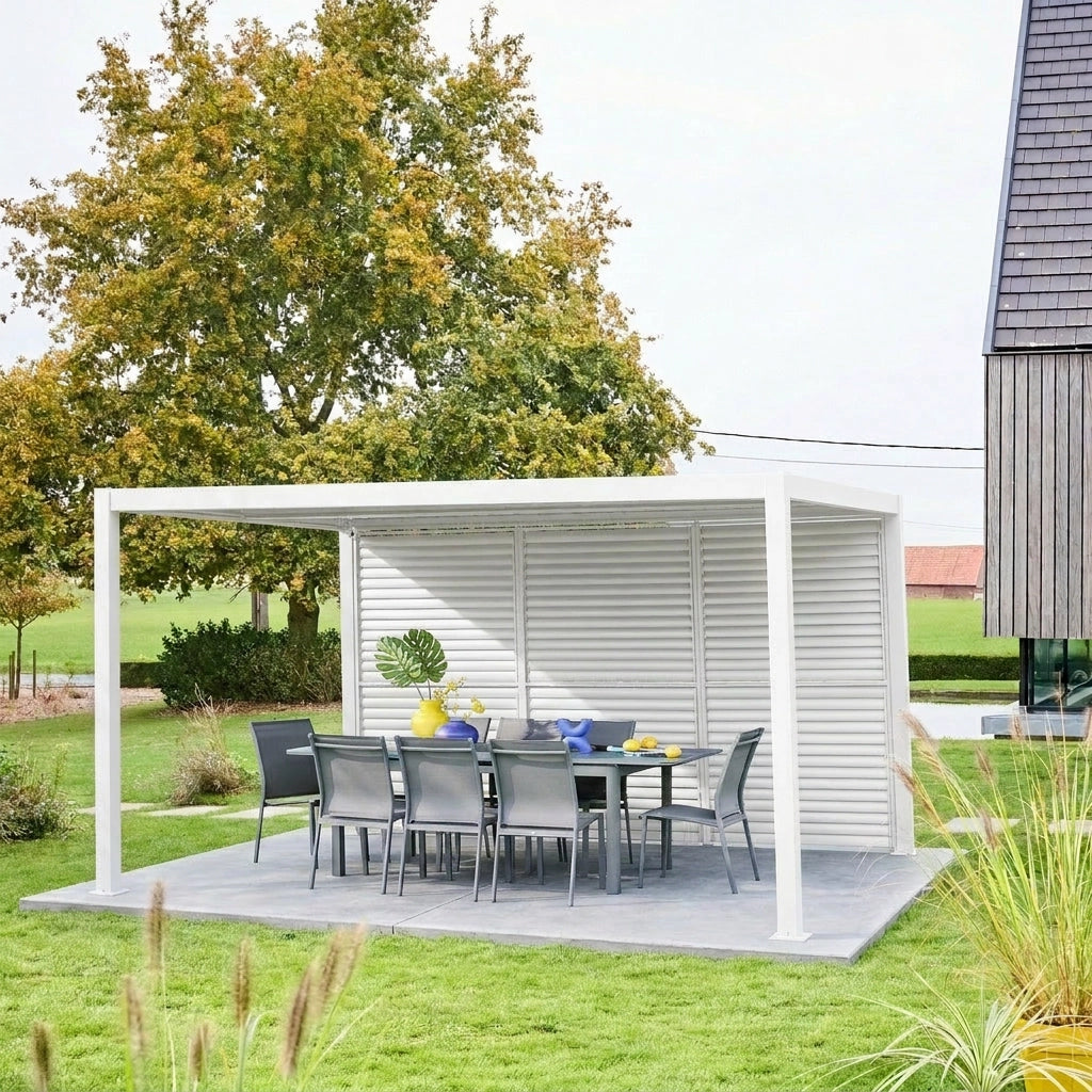 Persiana con lamelle orientabili 1.3m per pergola triomphe, bianco
